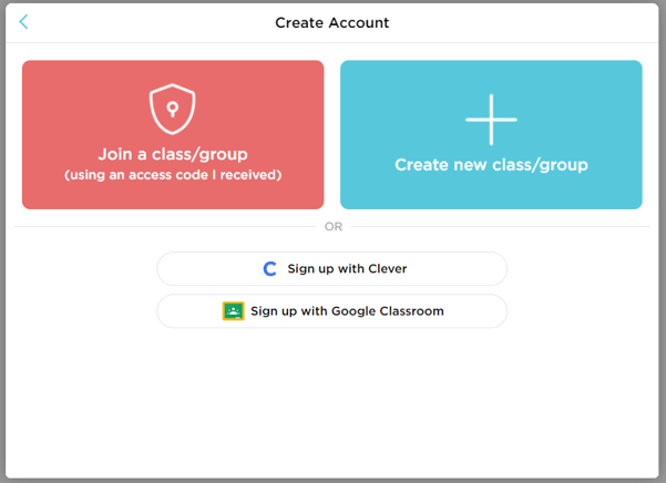 Create Account with Google Classroom