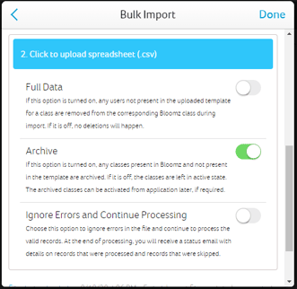 New settings for Bloomz bulk import