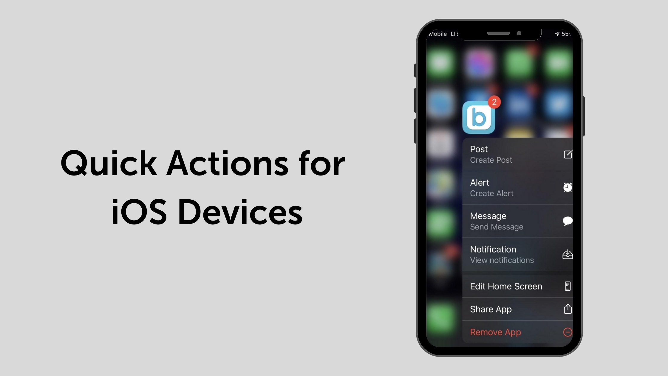 Quick Actions for iOS App