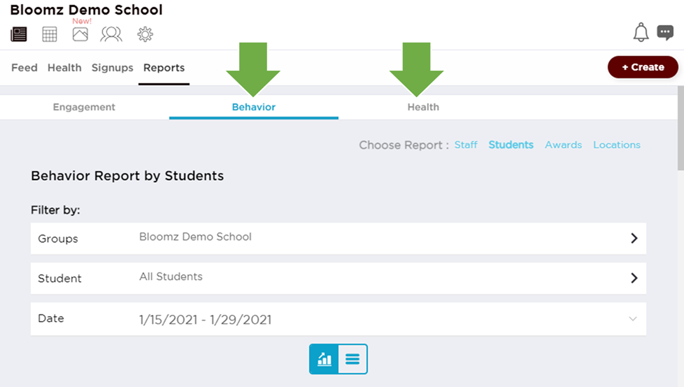 New Health & Behavior Tabs