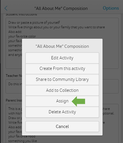 Click to Assign Activities