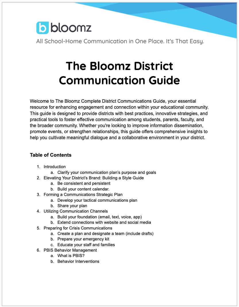 Download the Bloomz Communication Guide (Fixed Link!)